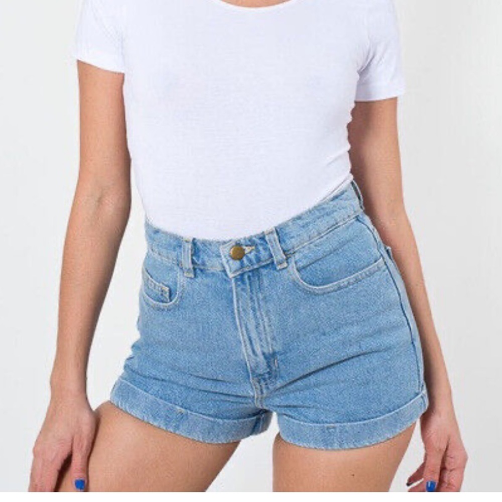 High Waisted denim cuffed shorts
